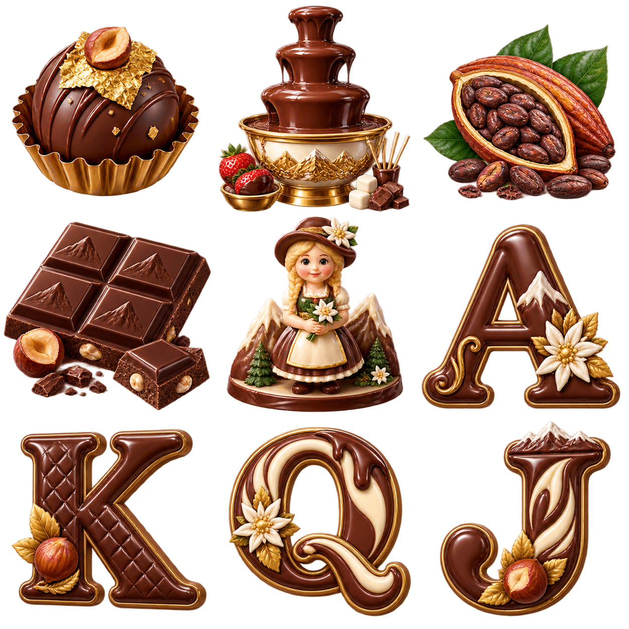 Alpine Gold Chocolatier original symbol sheet