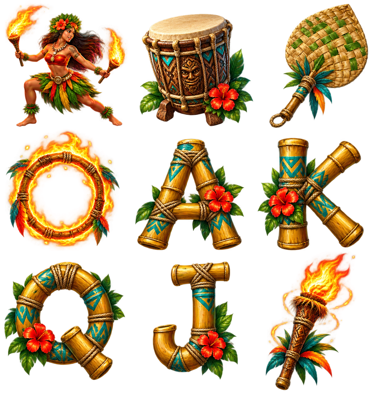 Island Inferno: Fire Twirl original symbol sheet